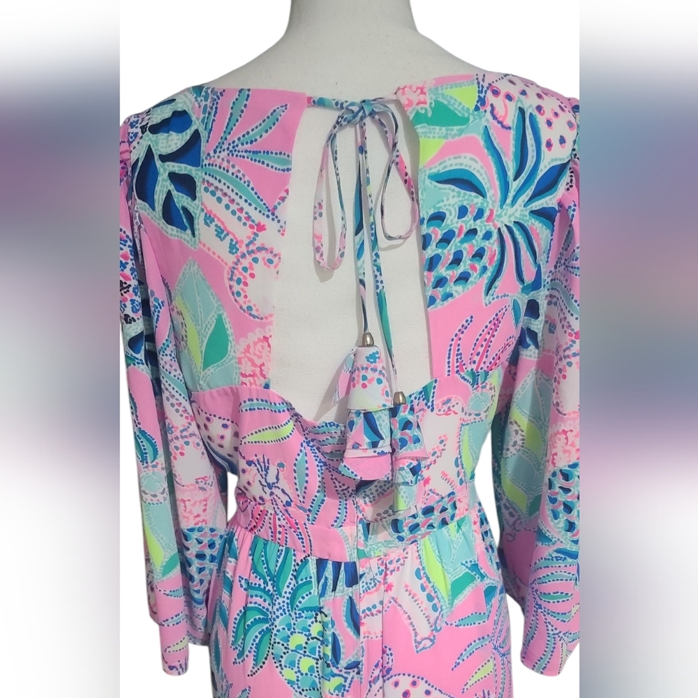 LILLY PULITZER Floral Pink and Blue Maxi Dress - Picture 8 of 14